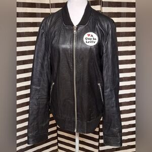 Barneys Originals Leather Jacket, Levi's Patch ❤️ A Guy In Levi's, Women Size S